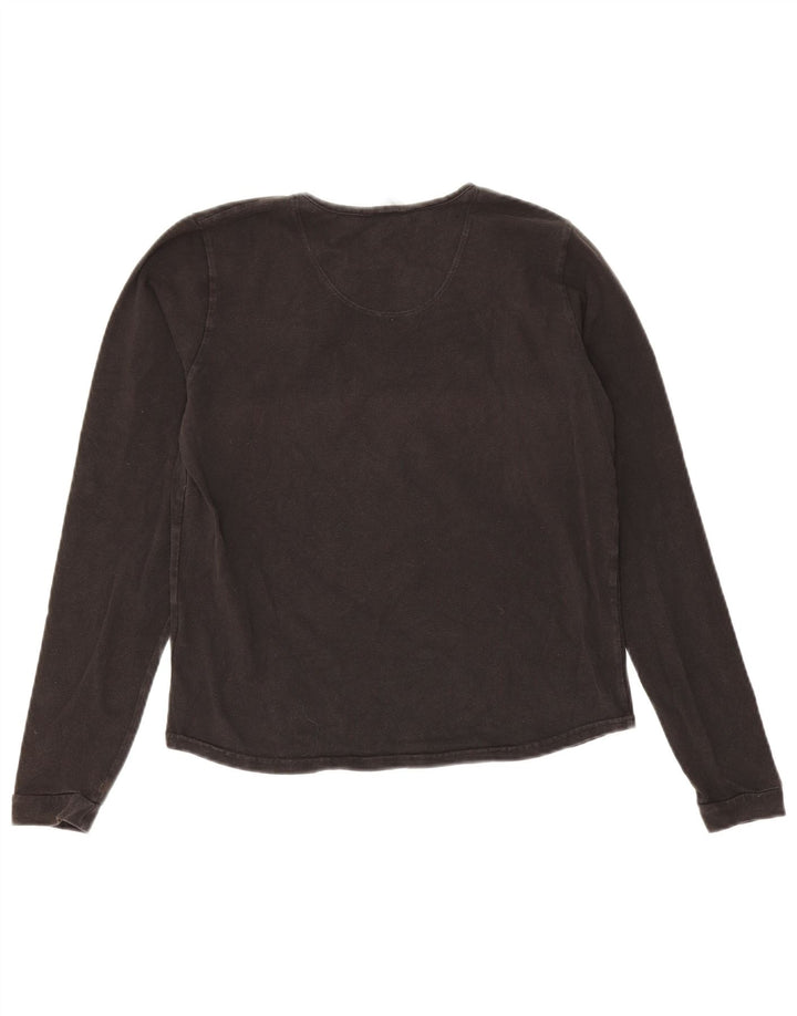Top feminino Nike manga comprida US 4/6 pequeno algodão preto
