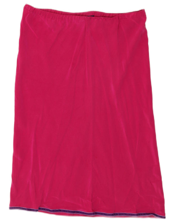 Saia reta feminina Boden Reino Unido 10 pequena W32 seda rosa