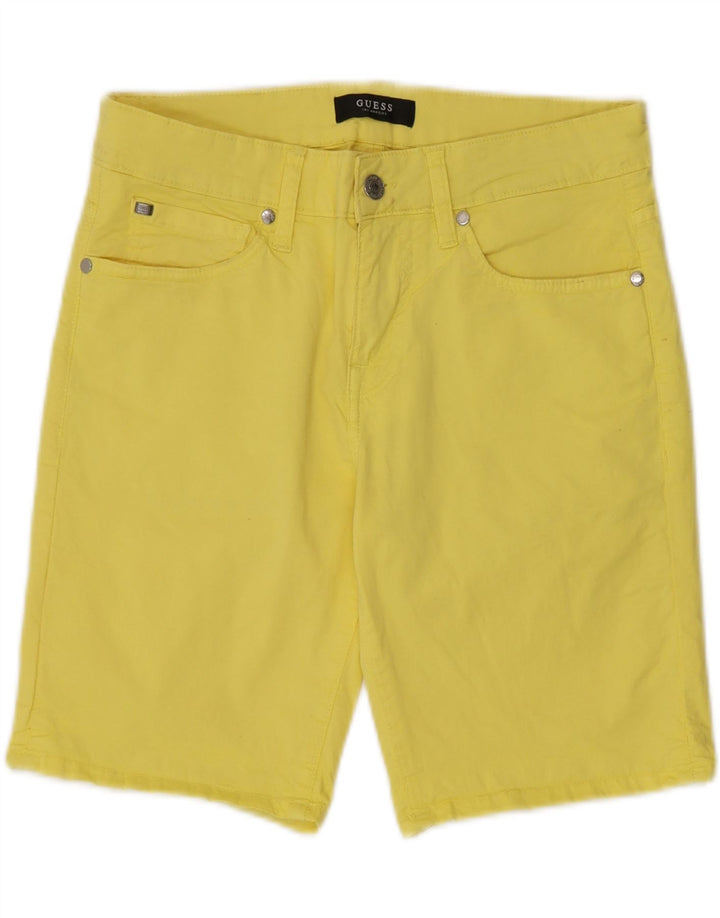 GUESS Womens Casual Shorts W29 Medium Yellow Cotton Vintage Guess and Second-Hand Guess from Messina Hembry 
