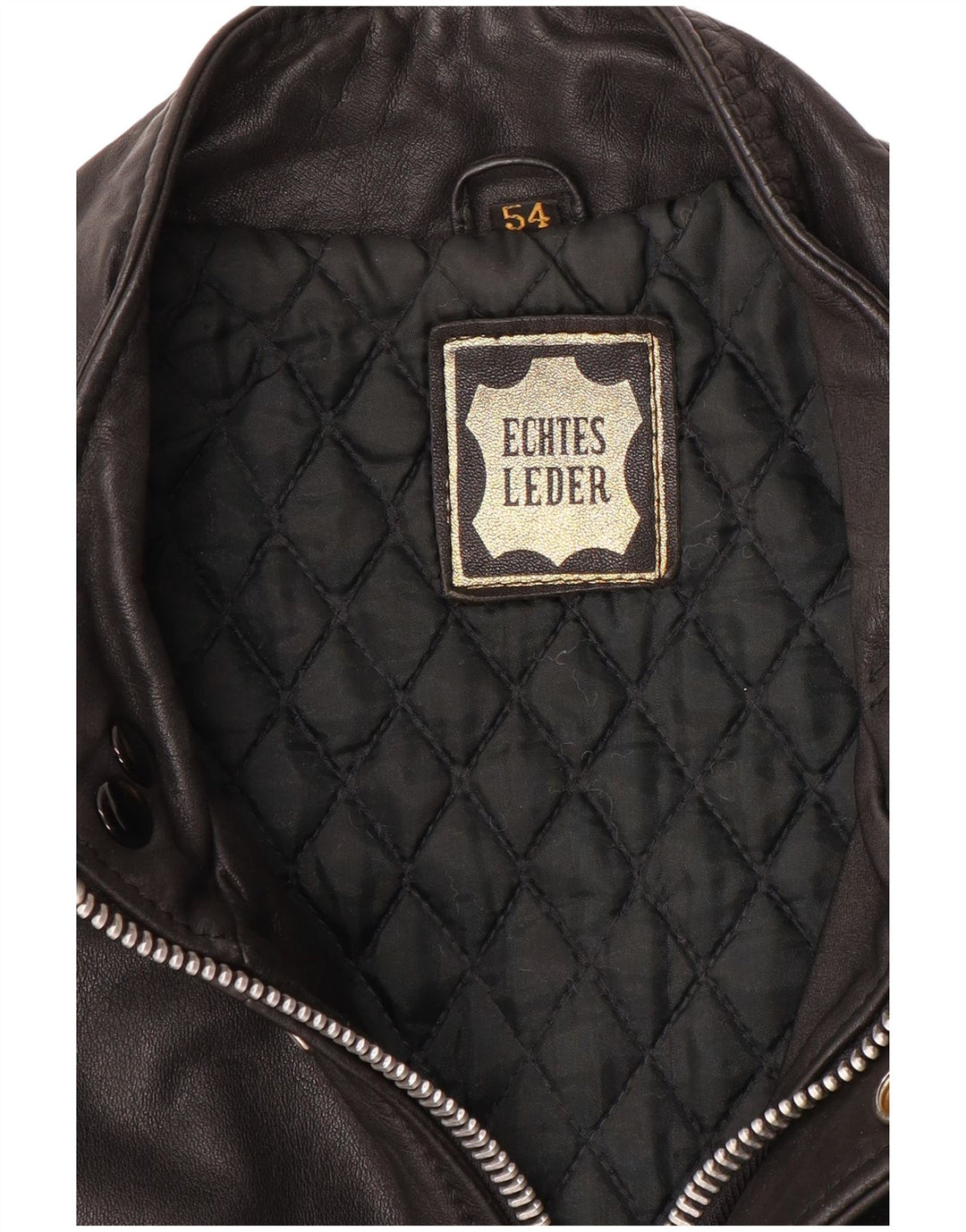 Jaqueta de couro militar masculina VINTAGE IT 54 2XL couro preto