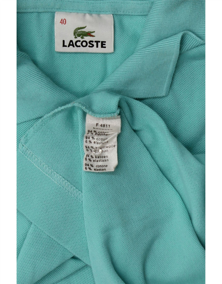 Camisa polo feminina Lacoste tamanho 40 algodão turquesa médio