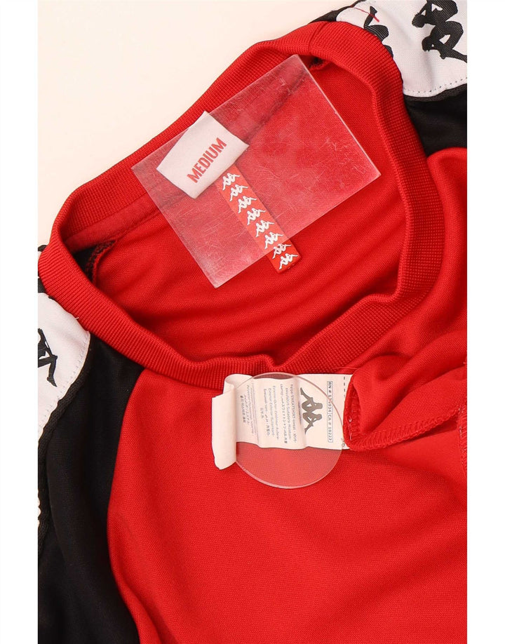 Kappa moletom gráfico masculino jumper médio vermelho colorblock poliéster