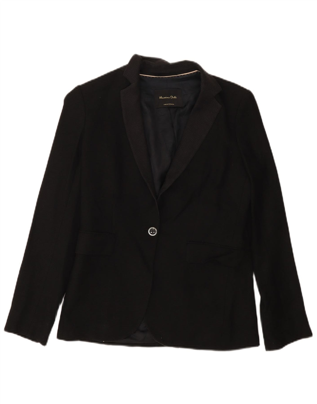 Jaqueta blazer feminina MASSIMO DUTTI com 1 botão EU 36 XS lã preta