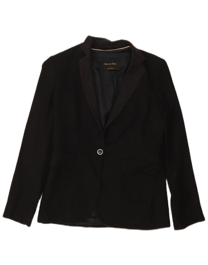 Jaqueta blazer feminina MASSIMO DUTTI com 1 botão EU 36 XS lã preta