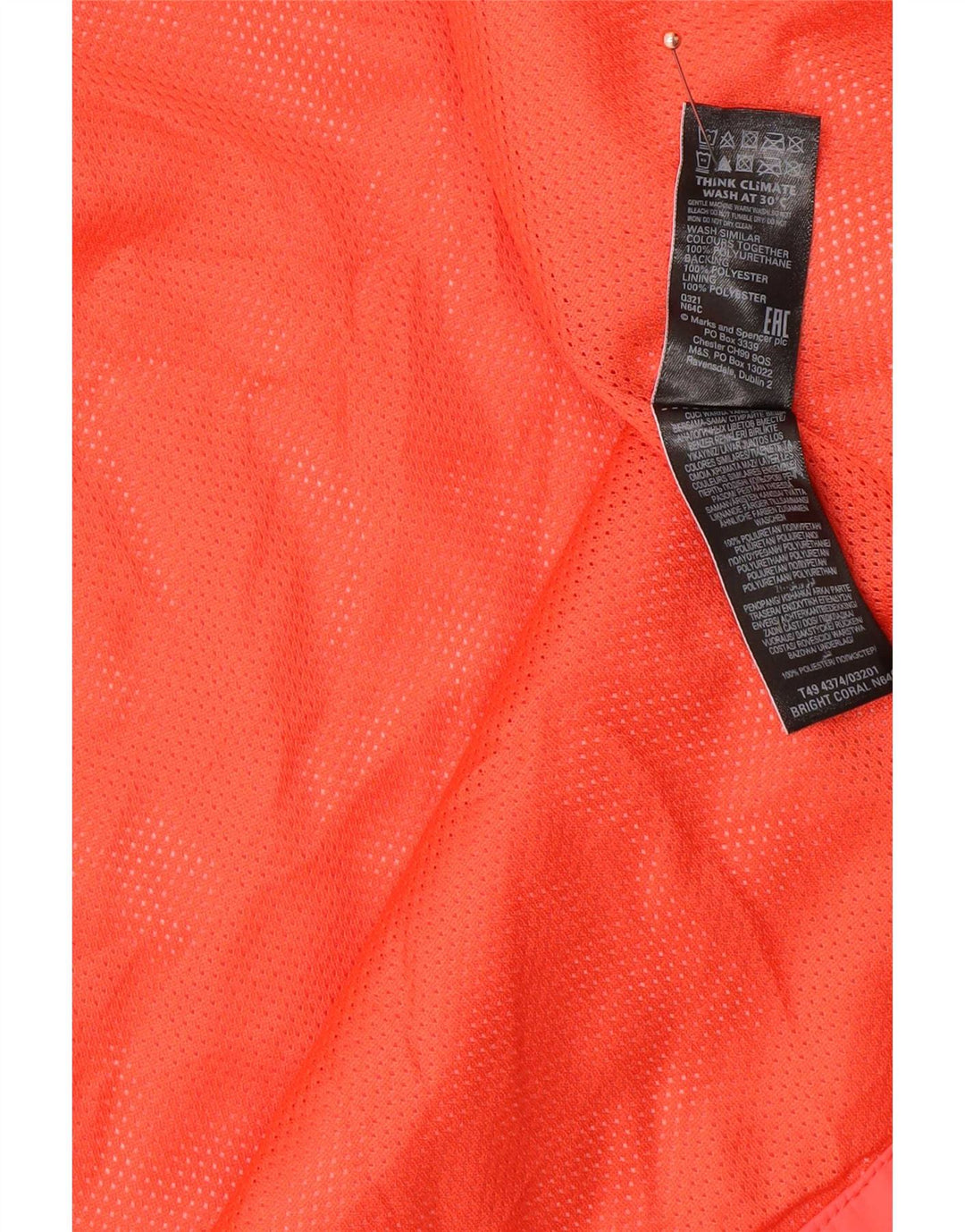 Jaqueta de chuva feminina com capuz grande Marks & Spencer Reino Unido 8 pequena laranja