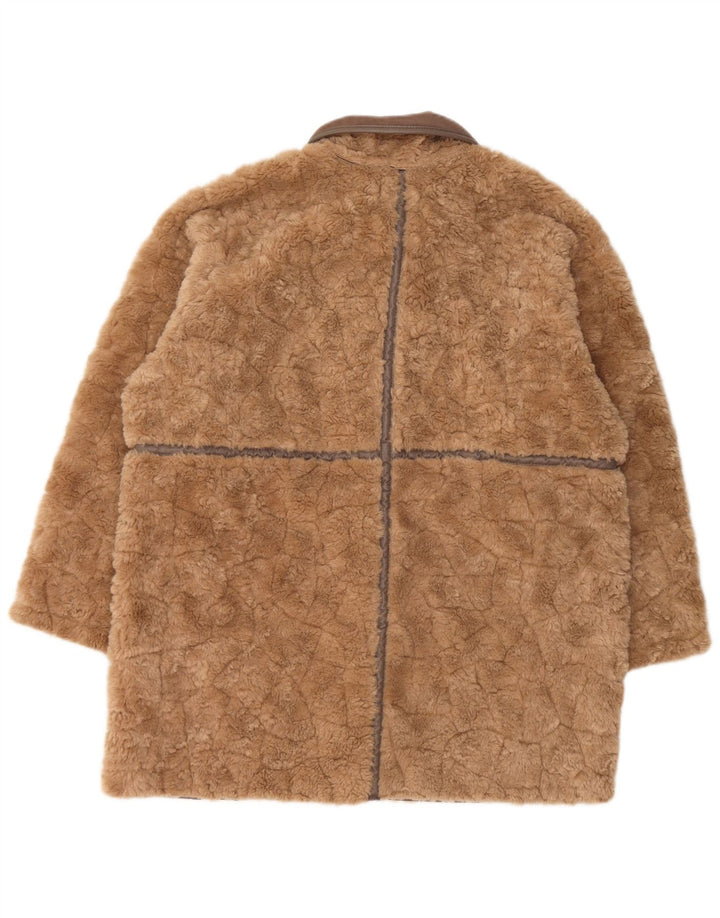 Casaco feminino H&M Teddy Bear superdimensionado e fofo Reino Unido 14 poliéster marrom médio