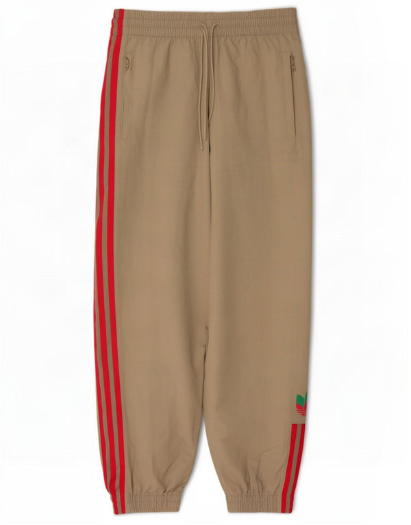 Adidas Womens Tracksuit Calças Joggers UK 12 Médio Bege Nylon