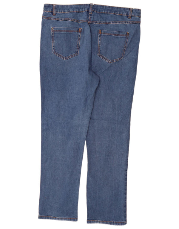 Jeans retos femininos M&Co Reino Unido 16 grande W34 L29 algodão azul