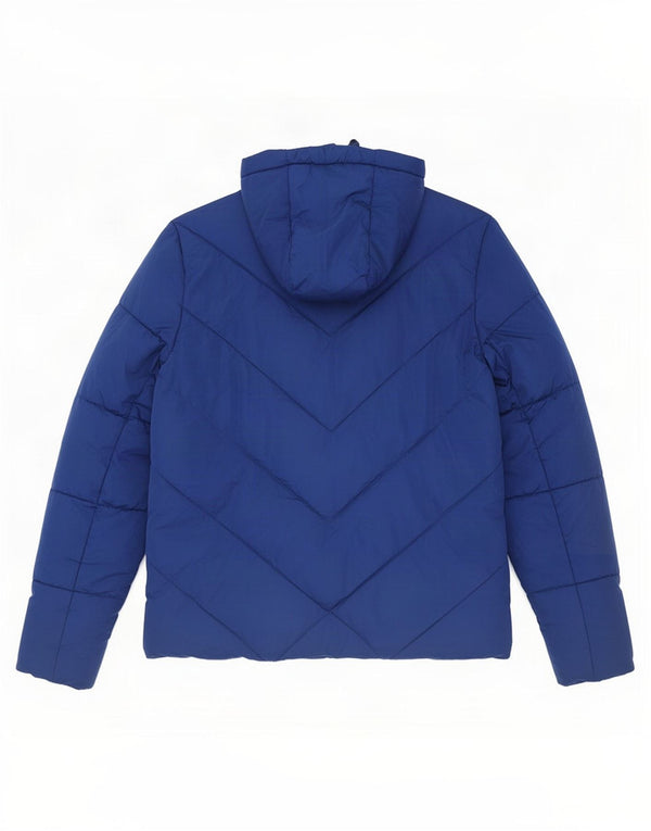 Jaqueta acolchoada com capuz masculina Superdry UK 38 poliéster azul médio
