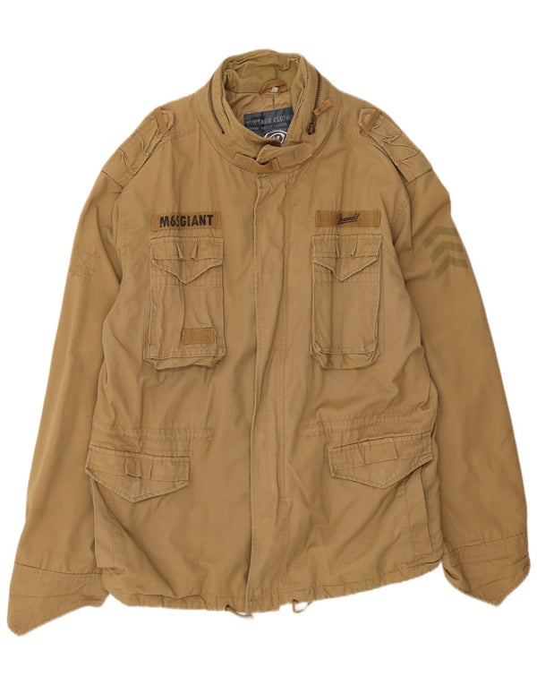 Jaqueta militar gráfica masculina Brandit UK 44 2XL algodão bege