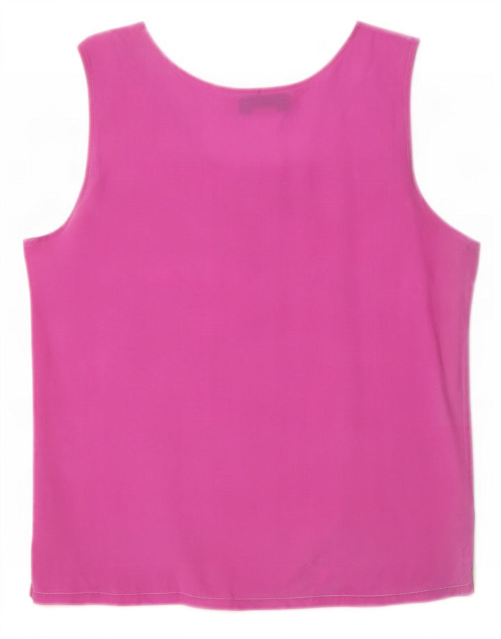 Blunauta blusa feminina sem mangas top IT 46 grande seda rosa