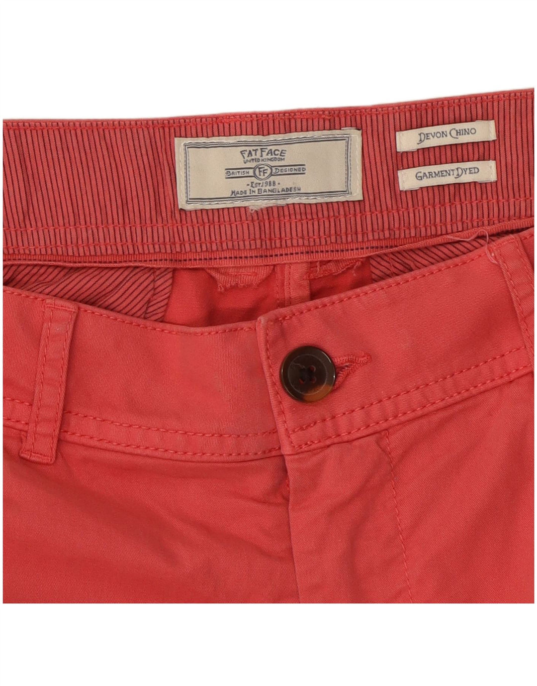 Calça feminina Devon Slim Chino Fat Face W30 L26 vermelha
