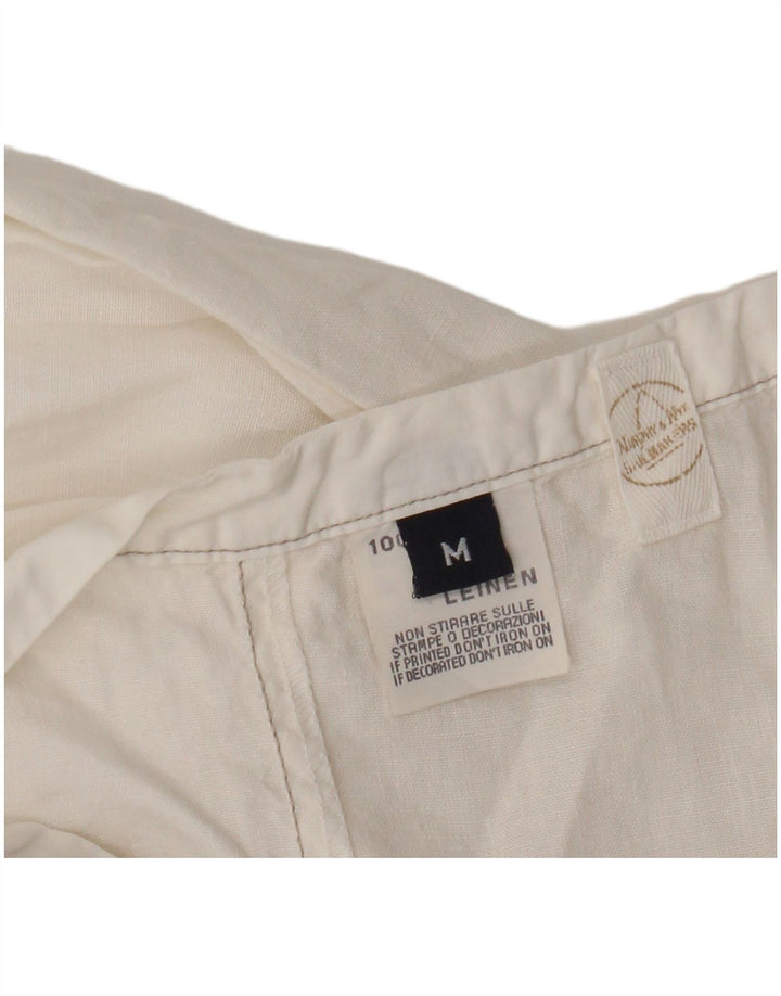 Vestido halter feminino Murphy & Nye Reino Unido 12 linho branco médio