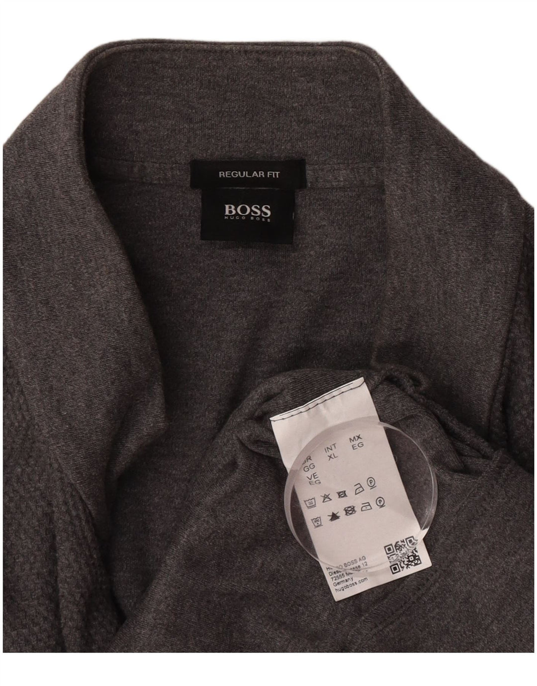 Suéter cardigã masculino Hugo Boss Regular Fit XL algodão cinza