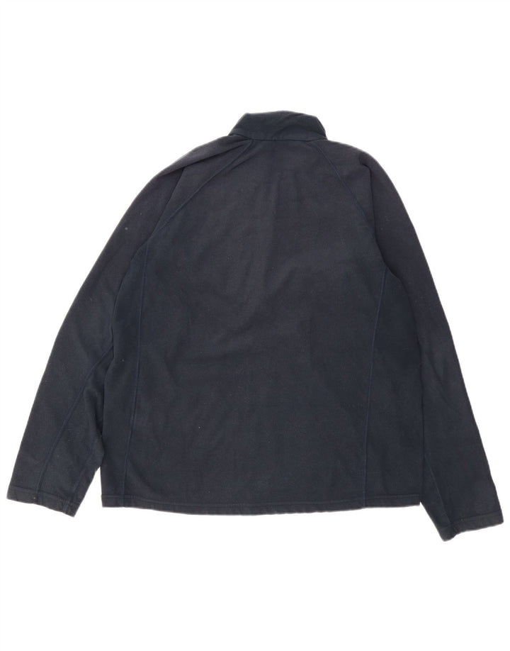 Suéter de lã masculino BERGHAUS com zíper e gola grande poliéster azul marinho