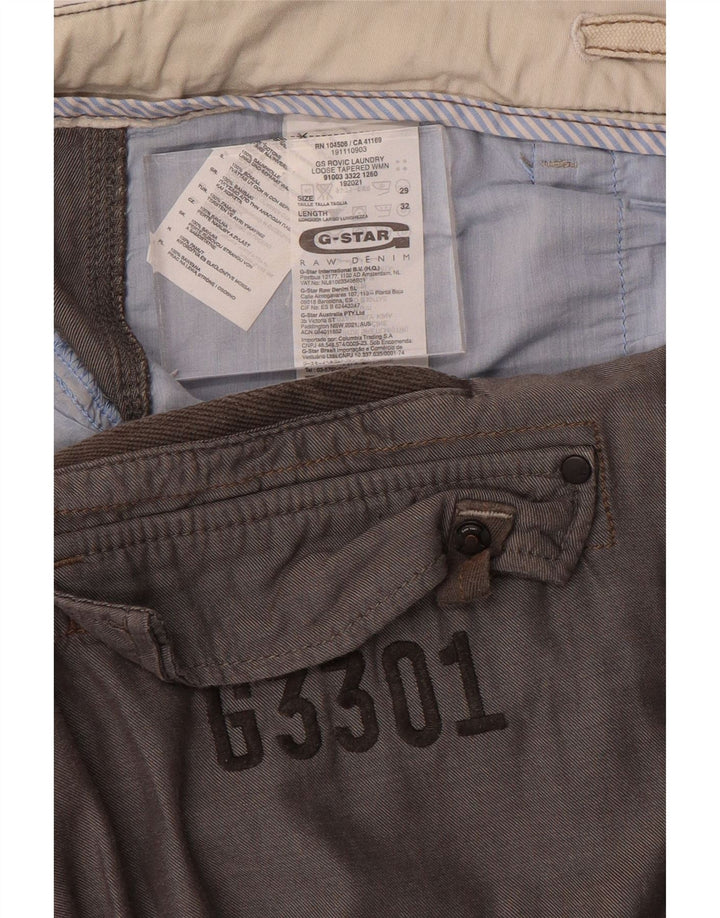 Calça cargo slim masculina G-Star W29 L32 algodão cinza