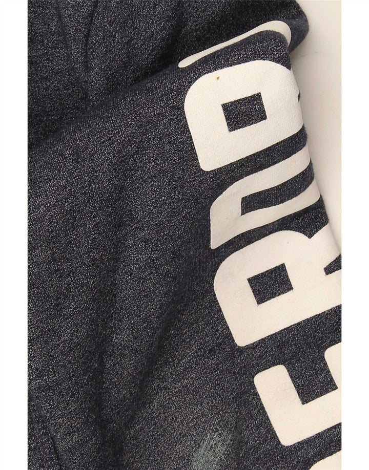 Suéter masculino Superdry com capuz e zíper gráfico grande algodão cinza
