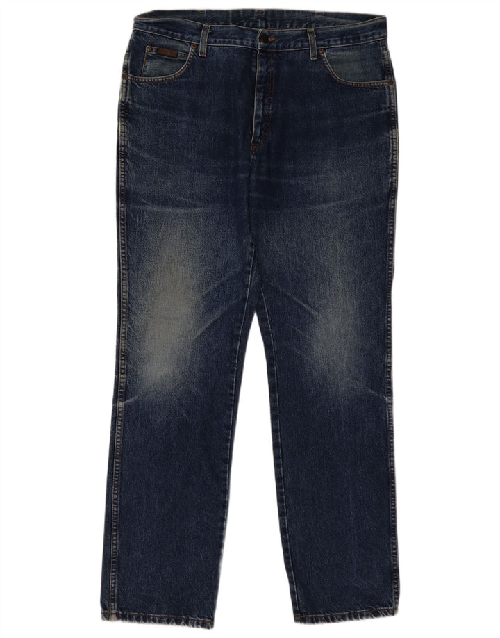 Wrangler Masculino Texas Straight Jeans W38 L34 Azul Algodão