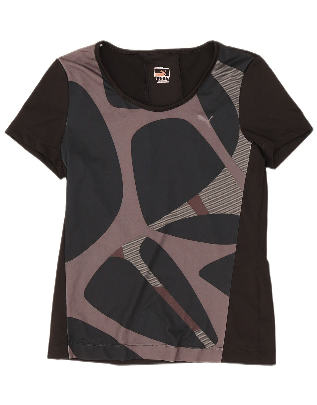 Camiseta feminina Puma UK 12 poliéster geométrico preto médio