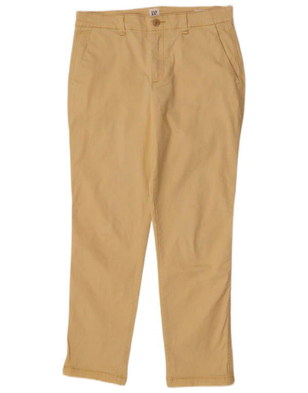 Calça Chino Feminina Gap Girlfriend Slim EUA 6 Médio W28 L27 Algodão Amarelo