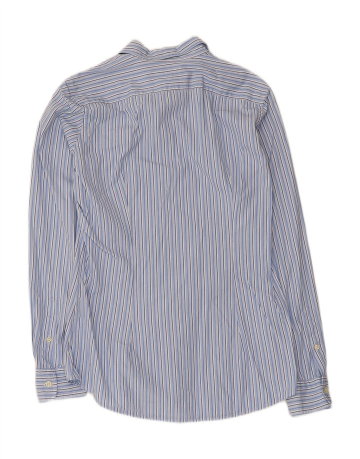 Camisa feminina Ralph Lauren EUA 8 algodão listrado azul médio