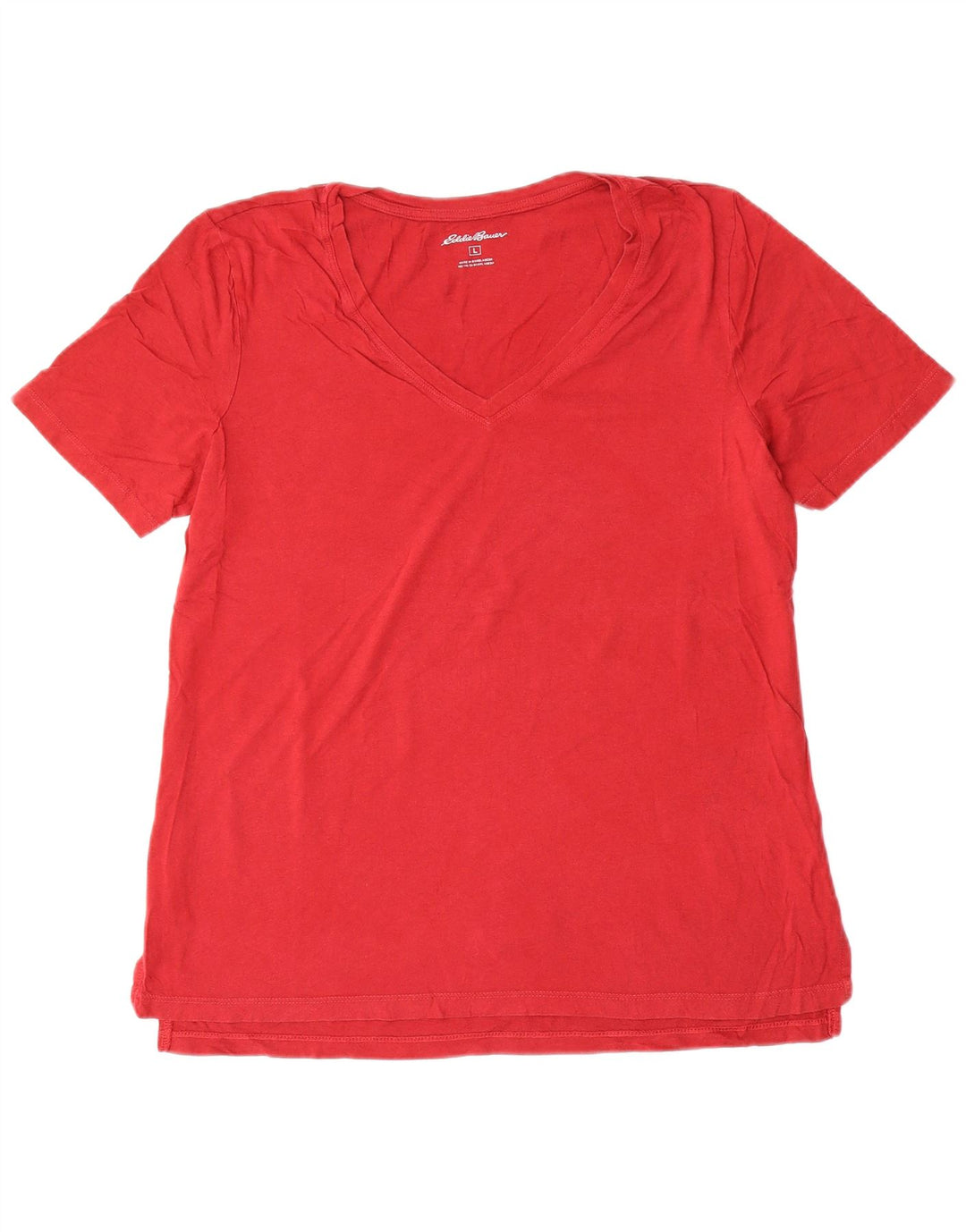 Camiseta feminina EDDIE BAUER UK 16 grande algodão vermelho
