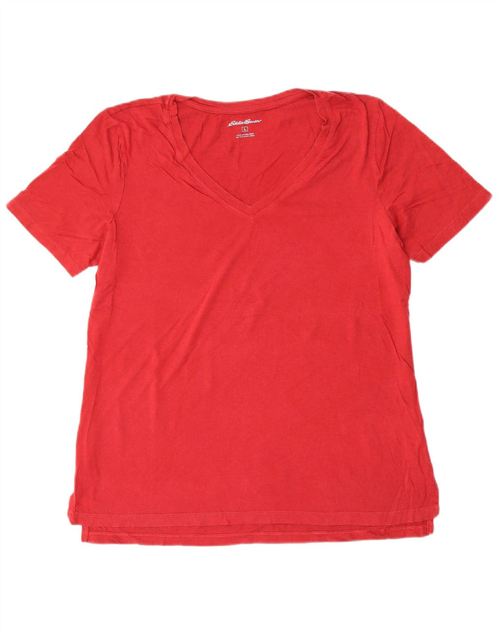 Camiseta feminina EDDIE BAUER UK 16 grande algodão vermelho