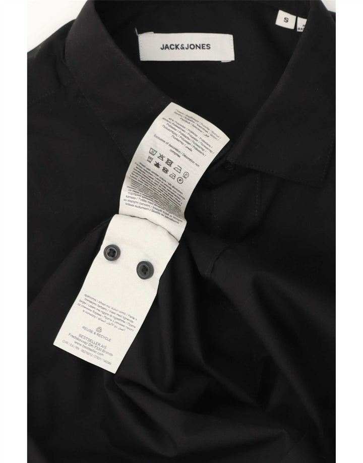 Camisa masculina Jack & Jones pequena de algodão preto
