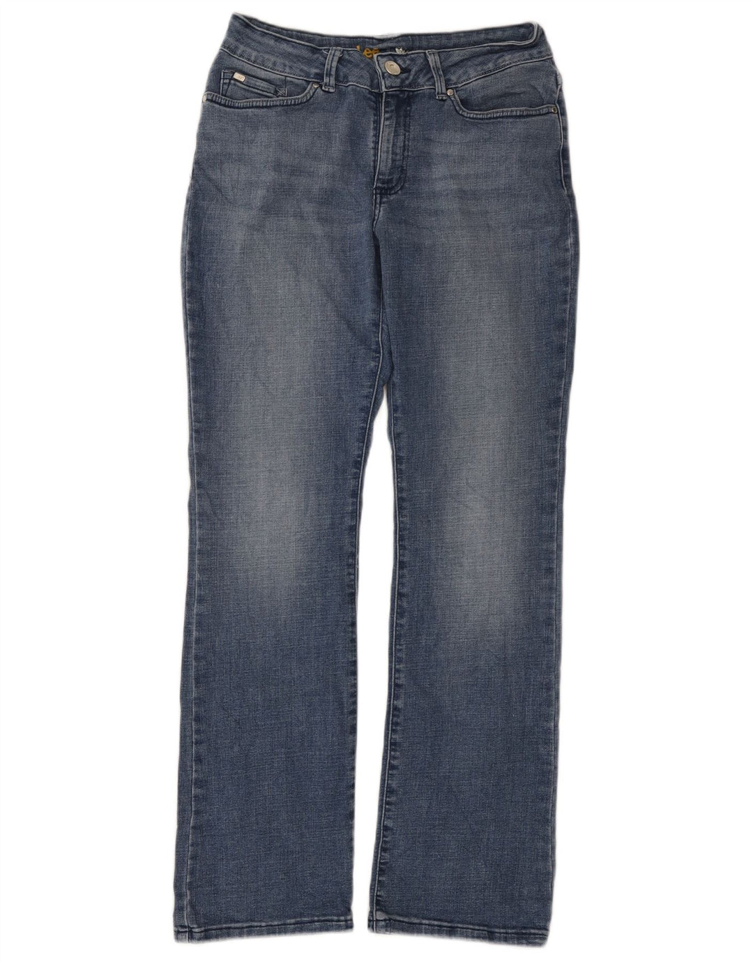 Lee Womens Curvy Bootcut Jeans US 8 Médio W28 L30 Azul Algodão