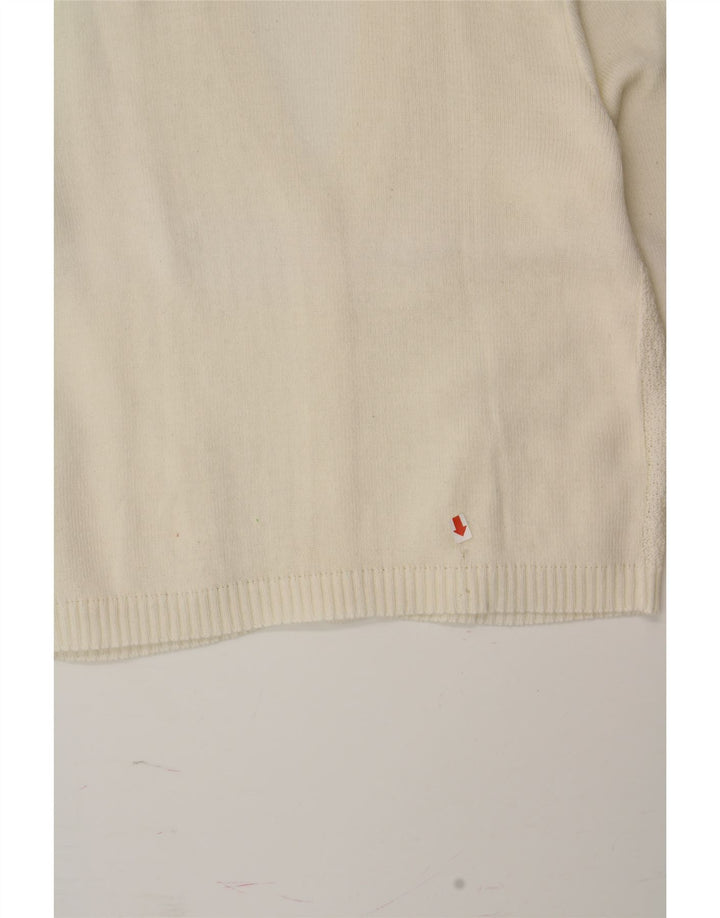 VINTAGE Womens Cardigan Sweater UK 14 Medium White Vintage Vintage and Second-Hand Vintage from Messina Hembry 