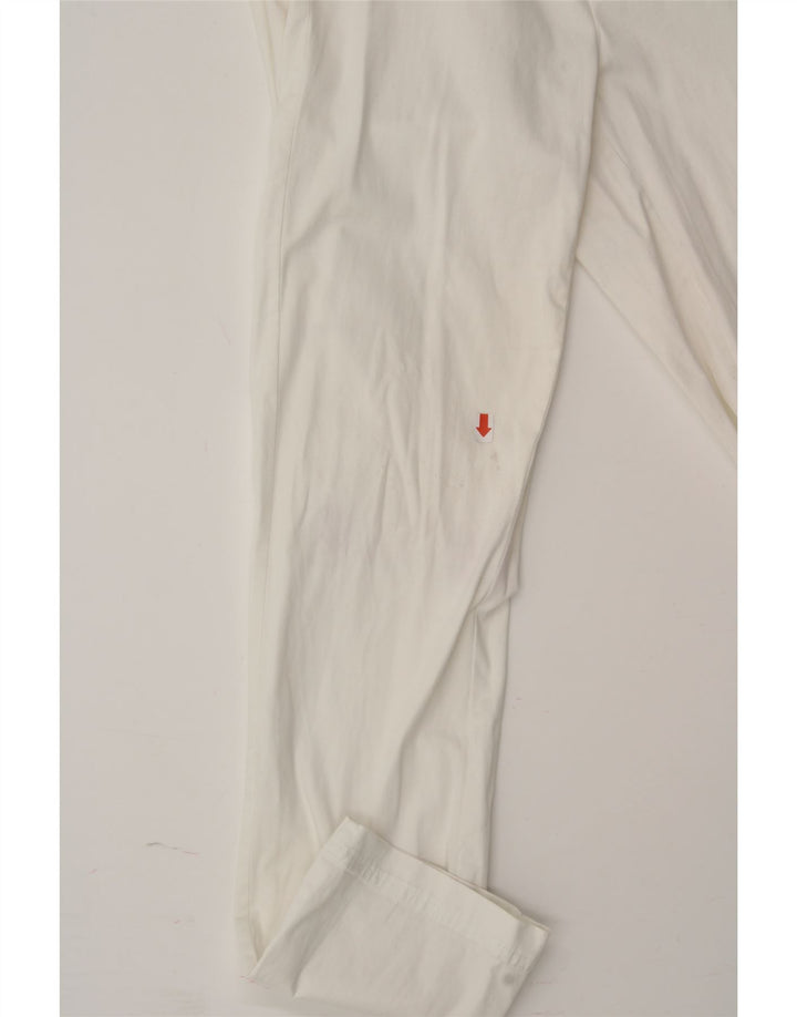 CALVIN KLEIN Womens Straight Casual Trousers W27 L30 White Cotton Vintage Calvin Klein and Second-Hand Calvin Klein from Messina Hembry 