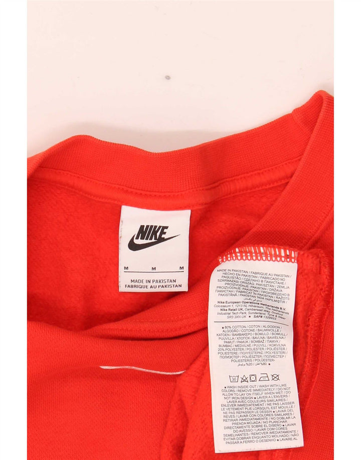 Nike masculino solto ajuste moletom jumper médio algodão vermelho