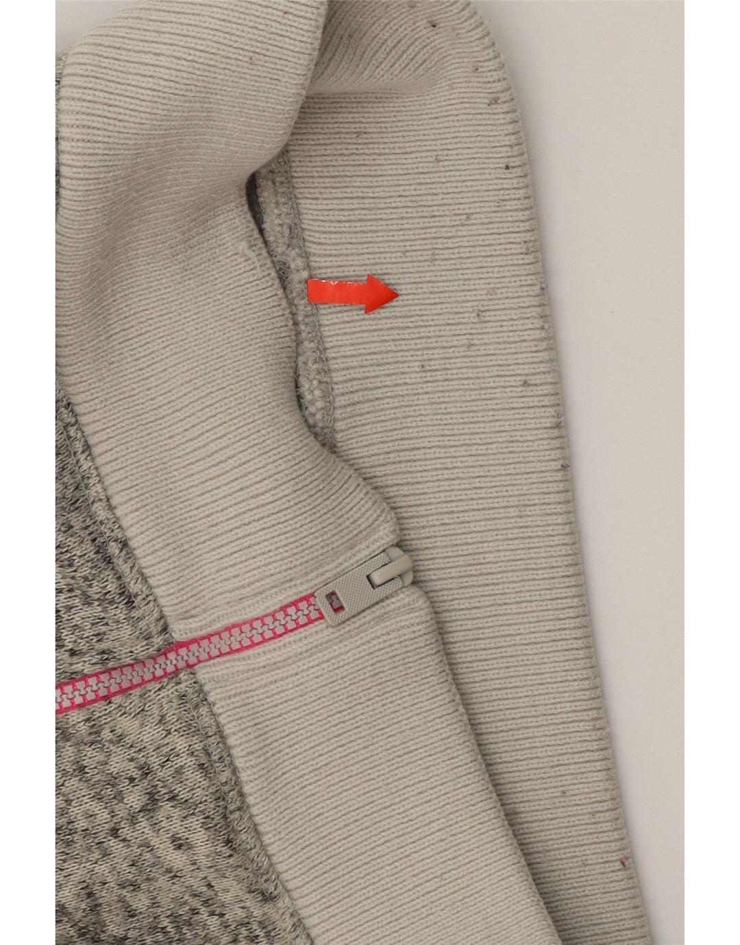 SUPERDRY Womens Zip Hoodie Sweater UK 6 XS Grey Acrylic Vintage Superdry and Second-Hand Superdry from Messina Hembry 