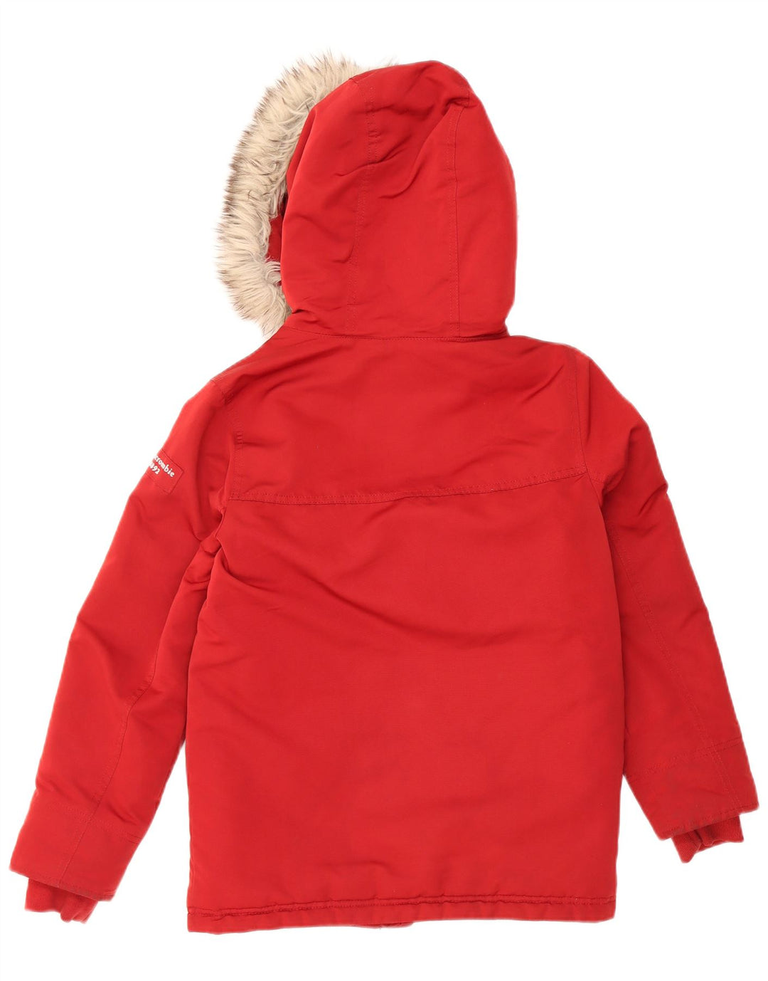 Jaqueta Parka com capuz para meninos ABERCROMBIE & FITCH 9-10 anos algodão vermelho