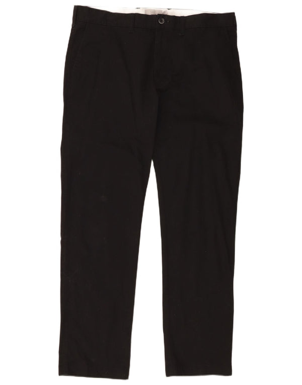 Calça chino reta masculina Marks & Spencer W36 L31 algodão preto