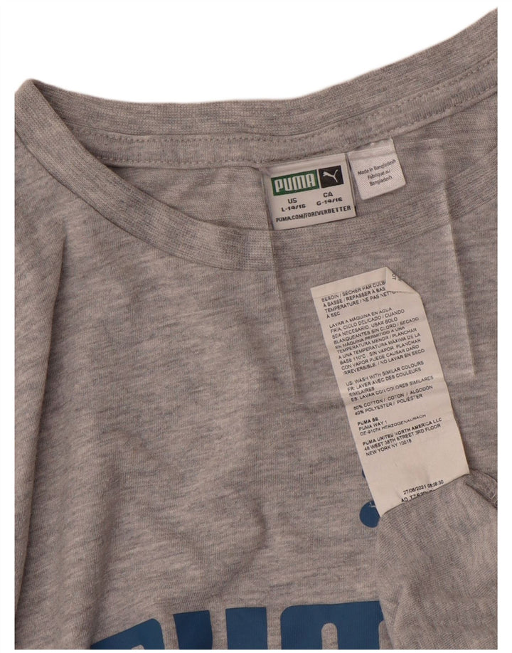 Camiseta PUMA Boys Graphic 14-15 Anos Grande Algodão Cinza