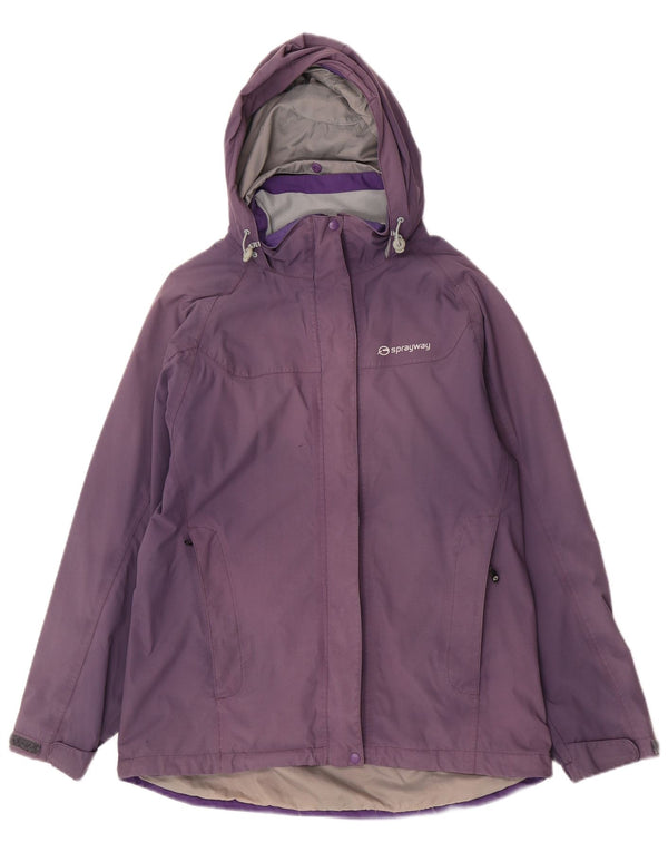 Jaqueta impermeável com capuz feminina Sprayway UK 12 poliamida roxa média