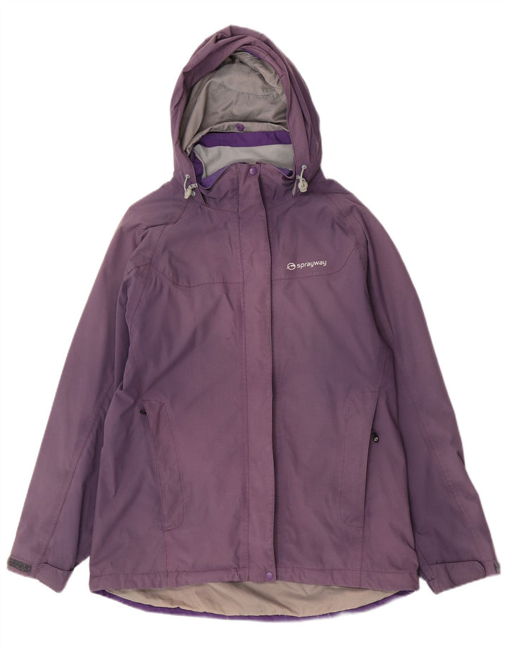 Jaqueta impermeável com capuz feminina Sprayway UK 12 poliamida roxa média