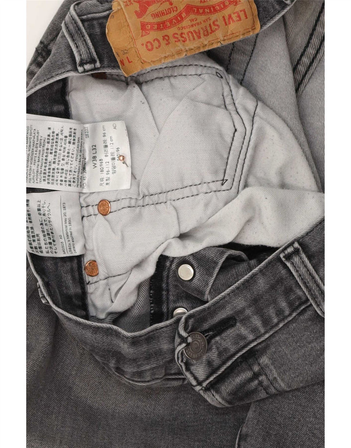 Calça jeans masculina Levi's 501 Straight W38 L32 cinza algodão
