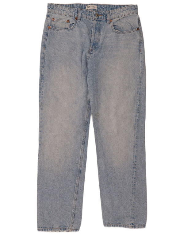 Calça jeans reta feminina Zara cintura alta EU 42 grande W32 L32 azul