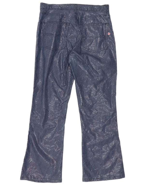 Calça casual feminina Casucci Bootcut W31 L29 azul animal print algodão