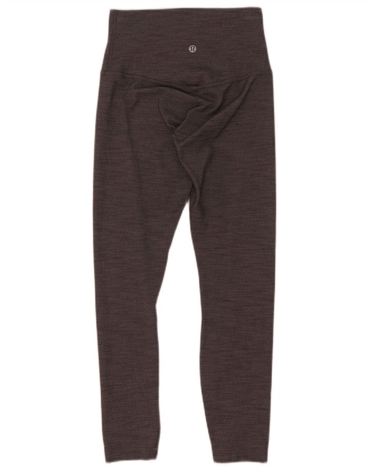 Leggings femininas Lululemon US 4 espinha de peixe cinza pequena