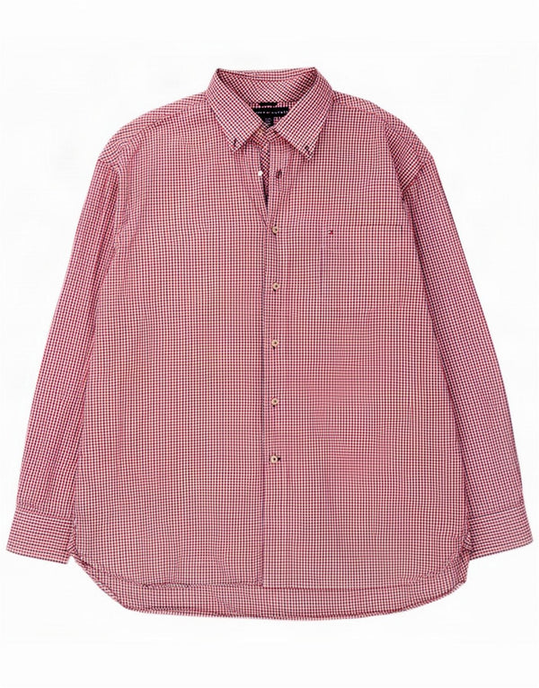 Tommy Hilfiger Camisa masculina XL Red Check