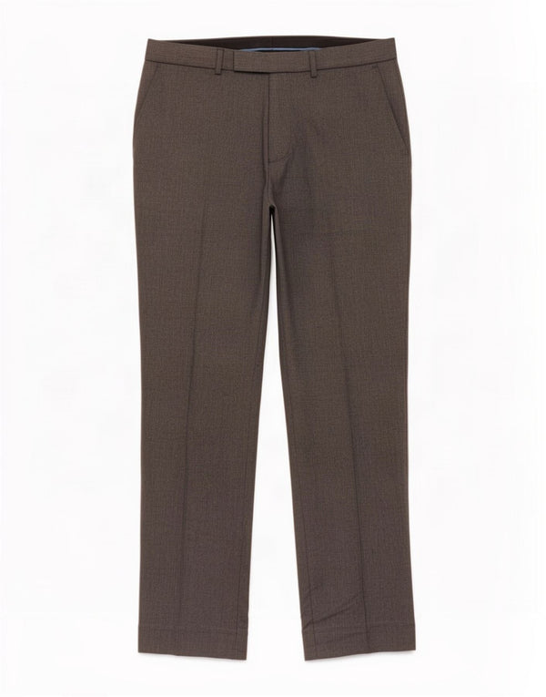 Calça chino reta masculina Marks & Spencer W34 L31 poliéster cinza