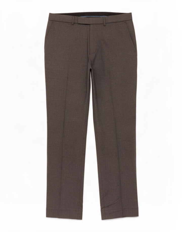 Calça chino reta masculina Marks & Spencer W34 L31 poliéster cinza
