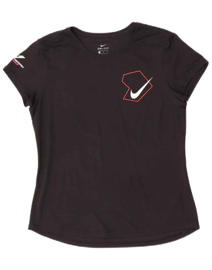 Camiseta Nike Feminina Dri Fit Graphic Top UK 16 Grande Poliéster Preto