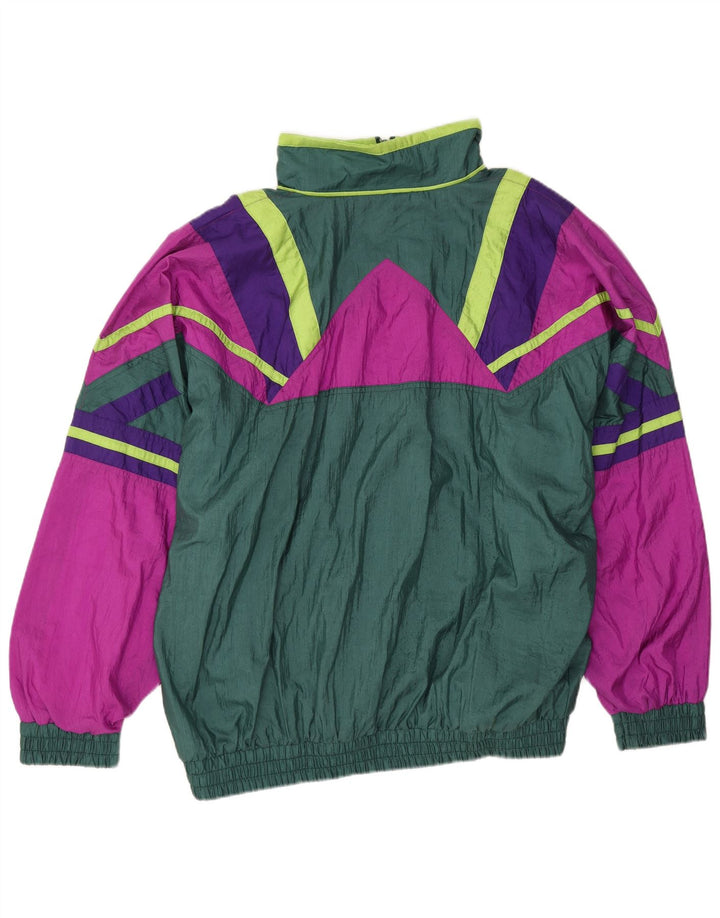 Jaqueta masculina vintage de grandes dimensões, grande bloco colorido verde