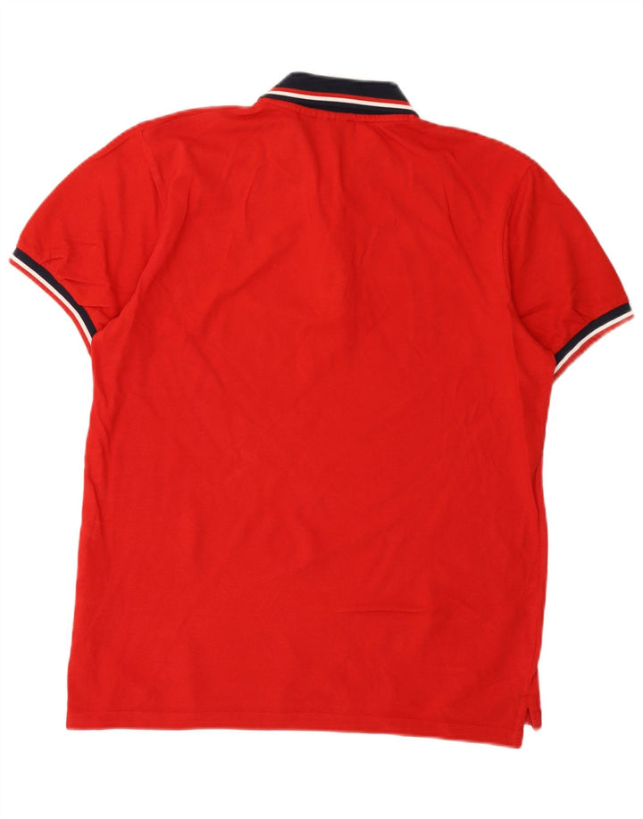 Camisa polo masculina Fila médio algodão colorblock vermelho