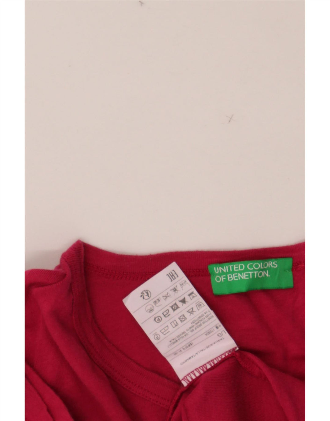 Camiseta feminina BENETTON UK 14 grande algodão rosa