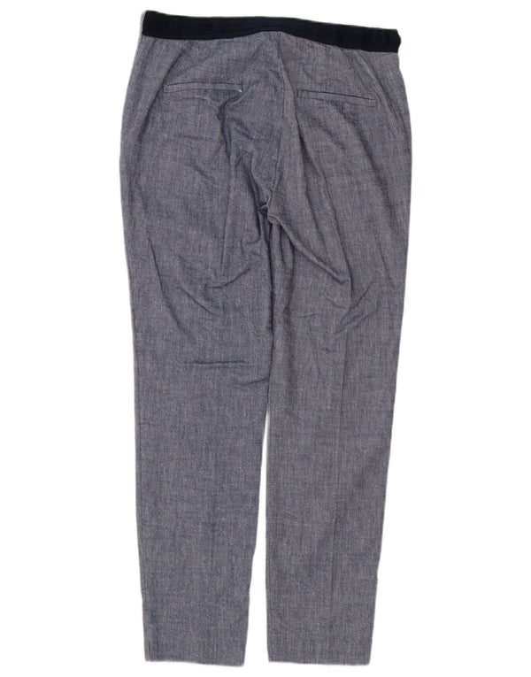 Zara Calça Chino Feminina Slim Médio W28 L27 Azul Colorblock